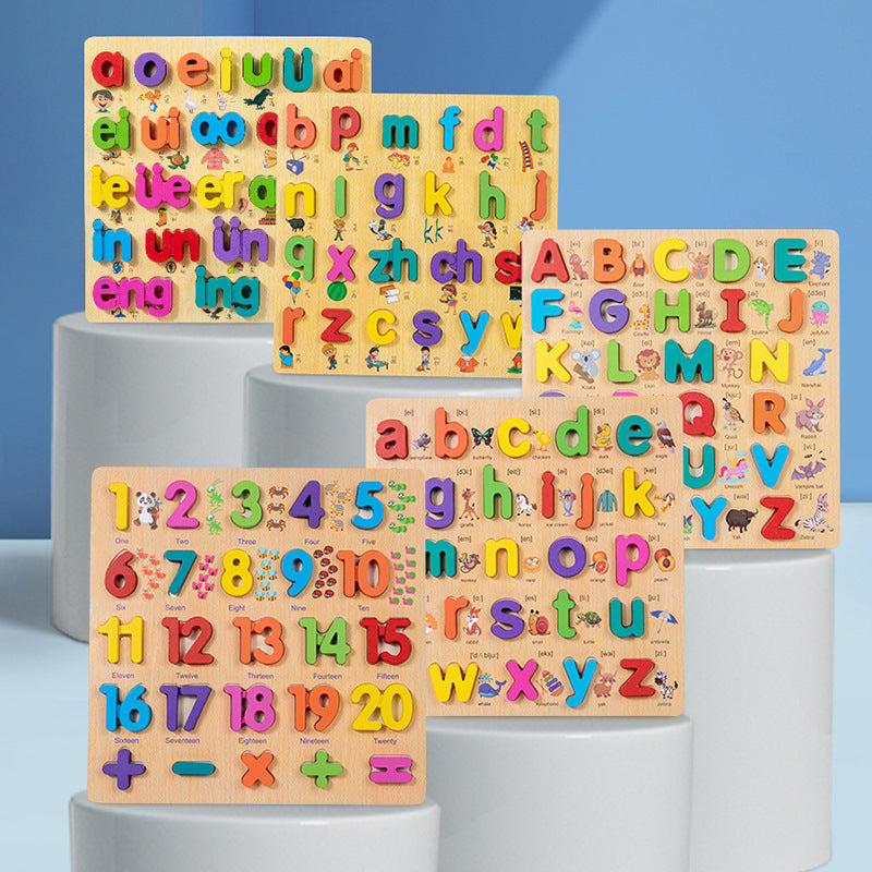 Wooden Alphabet & Number Puzzle Toy for Toddlers