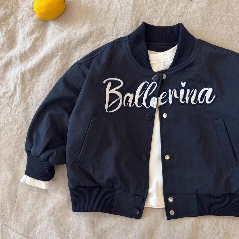 Boys’ Japanese Letter Baseball Jacket