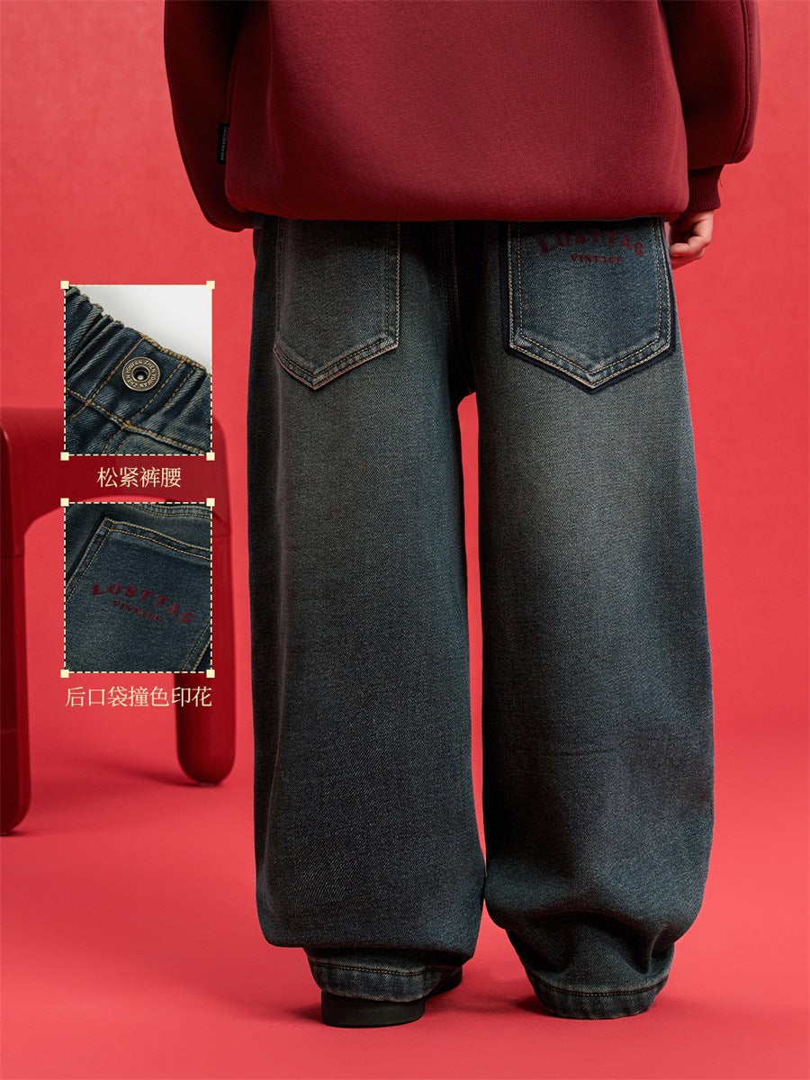Kids Fleece-Lined Winter Jeans 2025