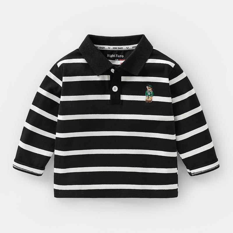 Boys’ Long-Sleeve Autumn POLO T-Shirt Base Shirt