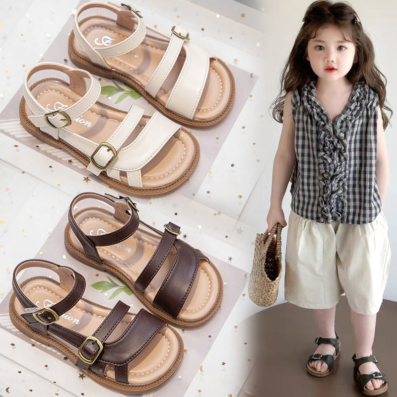 Girls Soft Sole Roman Princess Student Beach Sandals