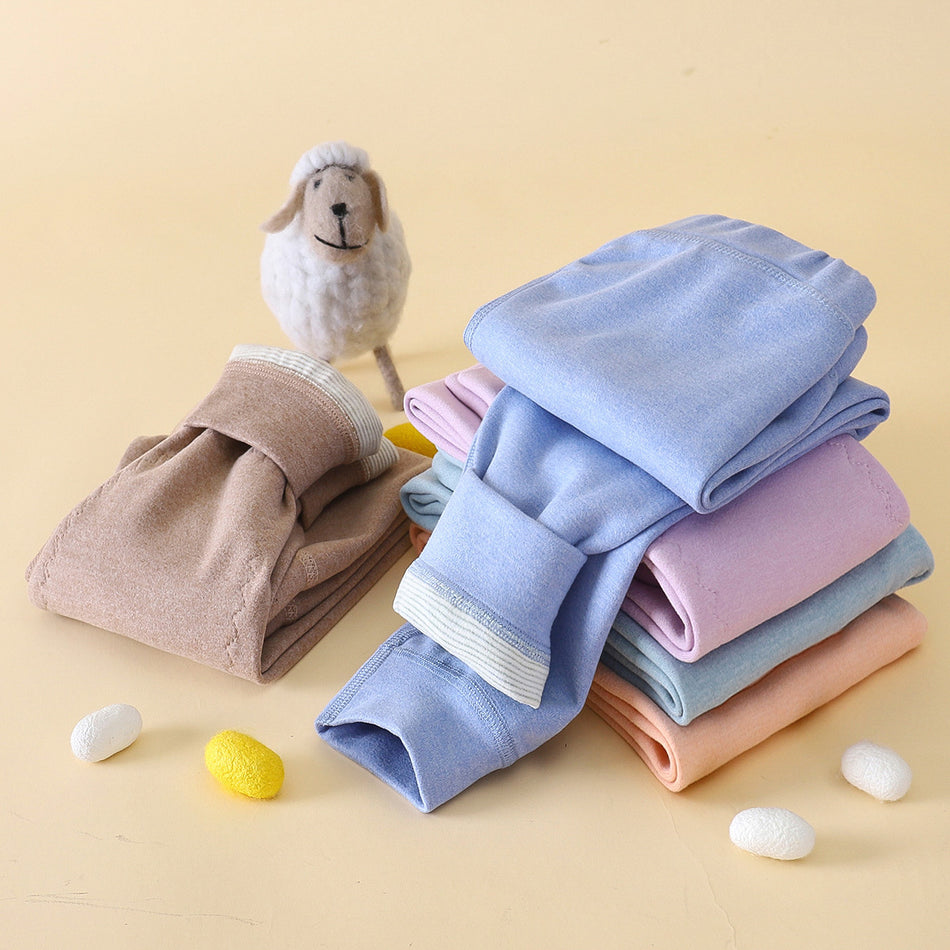 Children's Wool Silk Thermal Pants Autumn Winter Base Layer