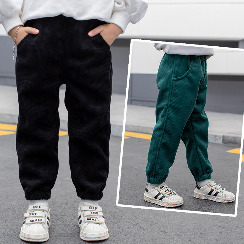 Kids Corduroy Harem Pants | Autumn Winter Korean Style