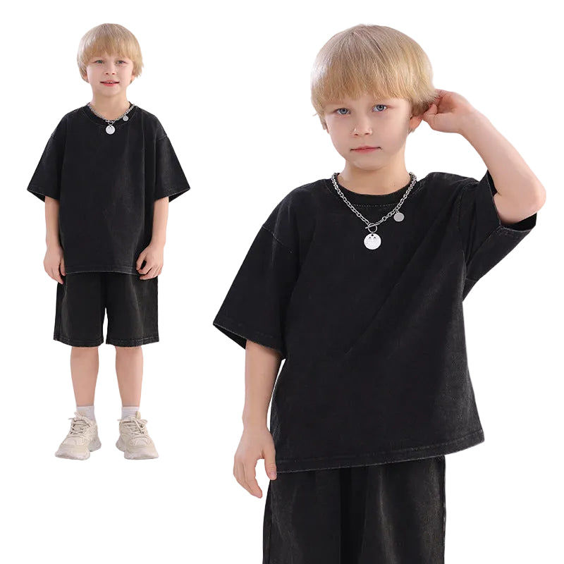Boys Summer Trendy T-Shirt & Shorts Two-Piece Set