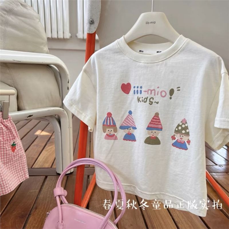 Girls Cotton Printed Princess Summer Short Sleeve T-Shirt