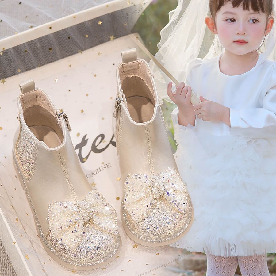 Girls’ Velvet Leather Boots