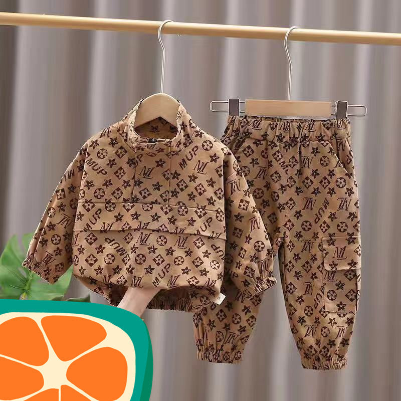 Korean Boys’ Autumn Suit – Stylish 2-Piece Outfit Set