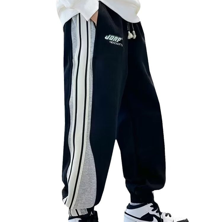 Boys' Fleece-Lined Sweatpants 2023 Autumn Winter Casual