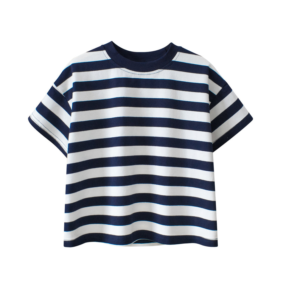 Boys’ Striped Summer T-Shirt – Trendy 2024 Casual Top