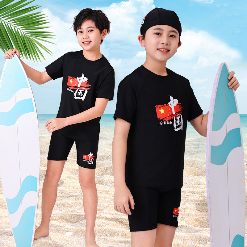 Kids' Split Swimsuit Set – Chinese Style for Ages 3–12