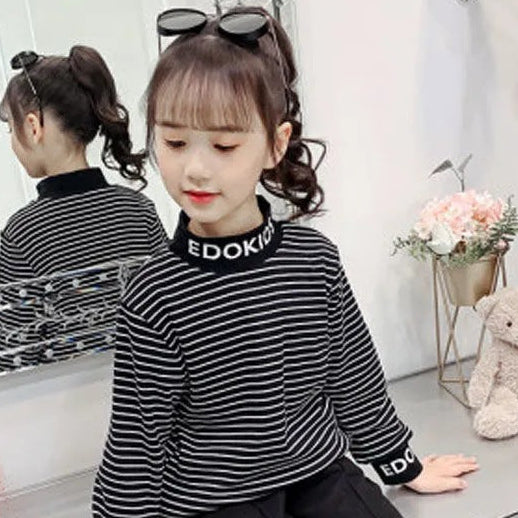 Girls Half Turtleneck Autumn Base T-Shirt