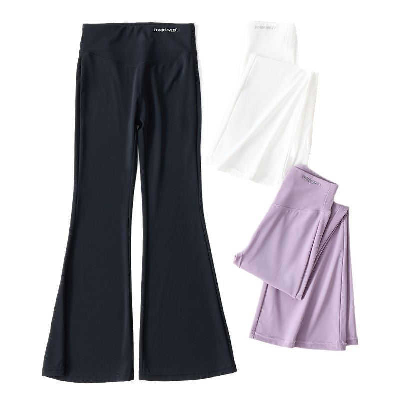 Girls’ Ice Silk Flared Pants – Summer High Waist Sunscreen Leggings