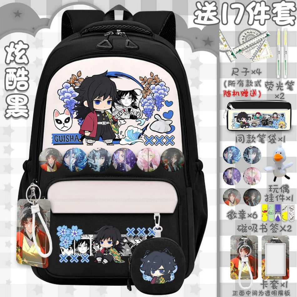 Demon Slayer Tanjiro School Backpack Large Capacity Kids Bag