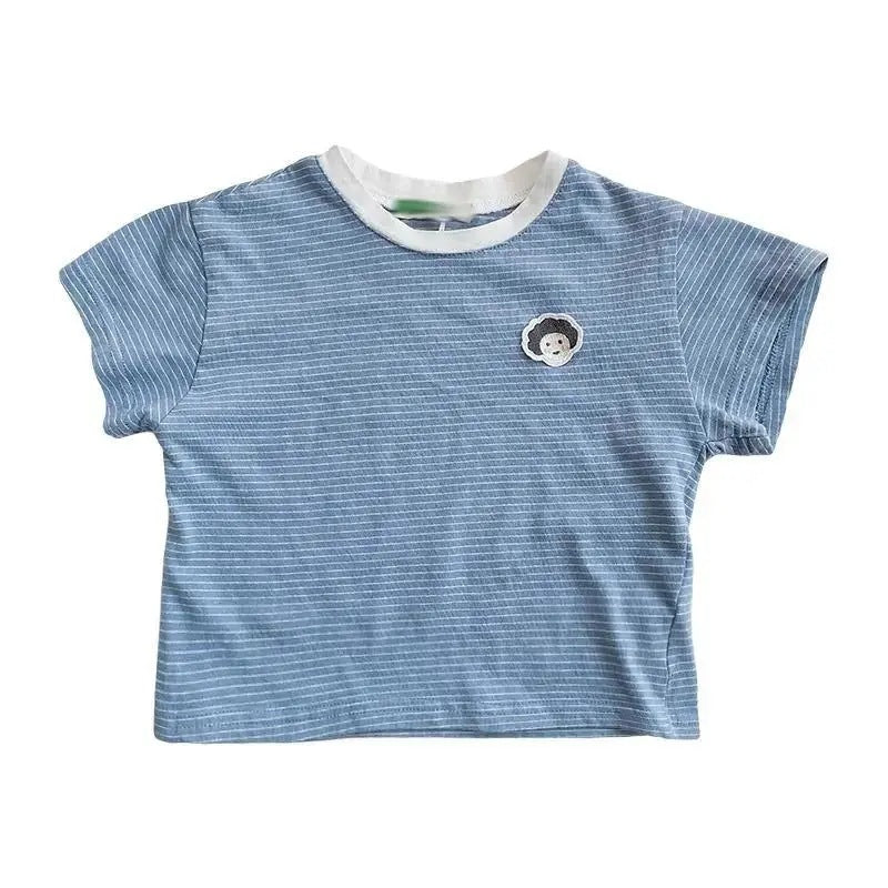 Kids’ Cotton-Hemp Striped T-Shirt – Boys & Girls Summer