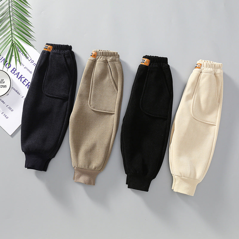 Boys’ Fleece-Lined Pants – Warm Autumn & Winter Trousers