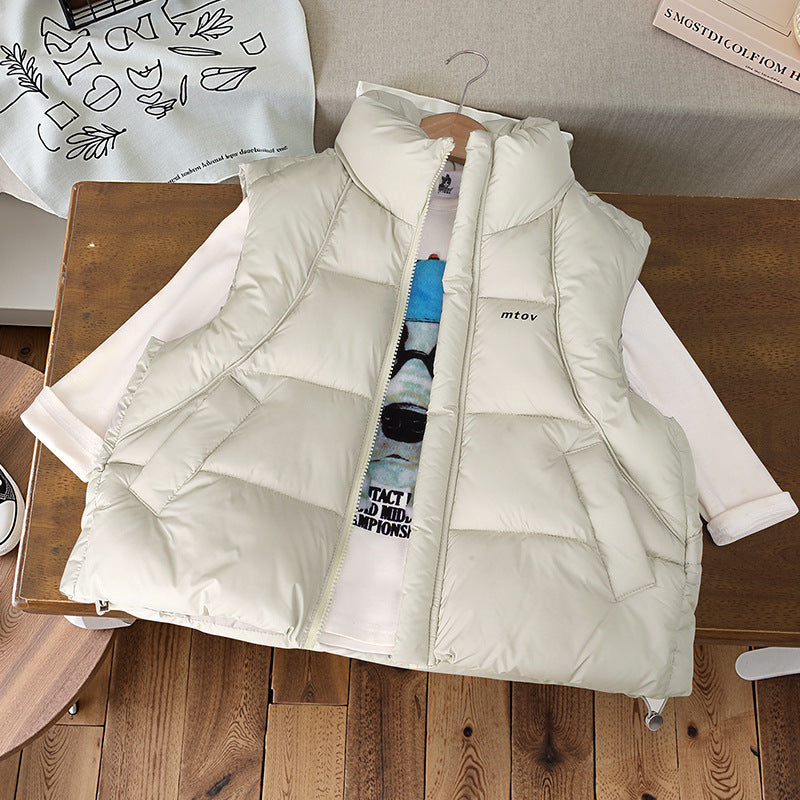 Kids’ Autumn Winter Stand-Up Collar Cotton Vest