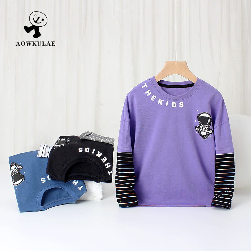 Kids’ Layered Look T-Shirt – Long Sleeve Spring Top